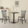 thumbnail image 6 of CRERIYO Solid Wood Windsor Dining Chairs, Set of 4, Spindle Back Kitchen Chairs with H-Style Legs, Classic Farmhouse Dining Room Chairs, Black, 6 of 13