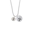 thumbnail image 2 of Delight Jewelry Silvertone Disc 1/2'' Initial - j - Silvertone Script Initial Disc - H - Charm Necklace, 20"+3", 2 of 4