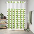 thumbnail image 6 of No Hook Shower Curtain, Saint Patrick's Day Shower Curtains for Bathroom with See Through Top Window, Rainbow Clovers Green Striped Dots Waterproof & Washable Bath Curtain Extra Long 72"x84", 6 of 9
