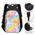 thumbnail image 4 of Travel Shoulder Computer Backpack 18 X 13.4 X 8.3in With Usb Cable And Music Jack Multi-Space Pocket Lightslategray Tie-Dye Background Vibrant Colors And Swirling (2), 4 of 7