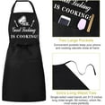 thumbnail image 3 of Funny Aprons for Men, MR GOOD LOOKING IS COOKING, Professional Kitchen Cooking Apron Chef Husband Bib Aprons With Double Pocket Adjustable for Father''s Day Birthday Gift, 3 of 6