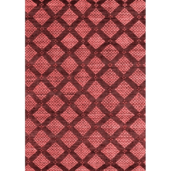 Ahgly Company Indoor Rectangle Abstract Red Modern Area Rugs, 7' x 10'