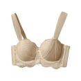 thumbnail image 4 of Fiaer Women's Push Up Lace Bras Underwire Adjustable with Wide Strap Lingerie Shaping Support Bra Beige 80B, 4 of 5