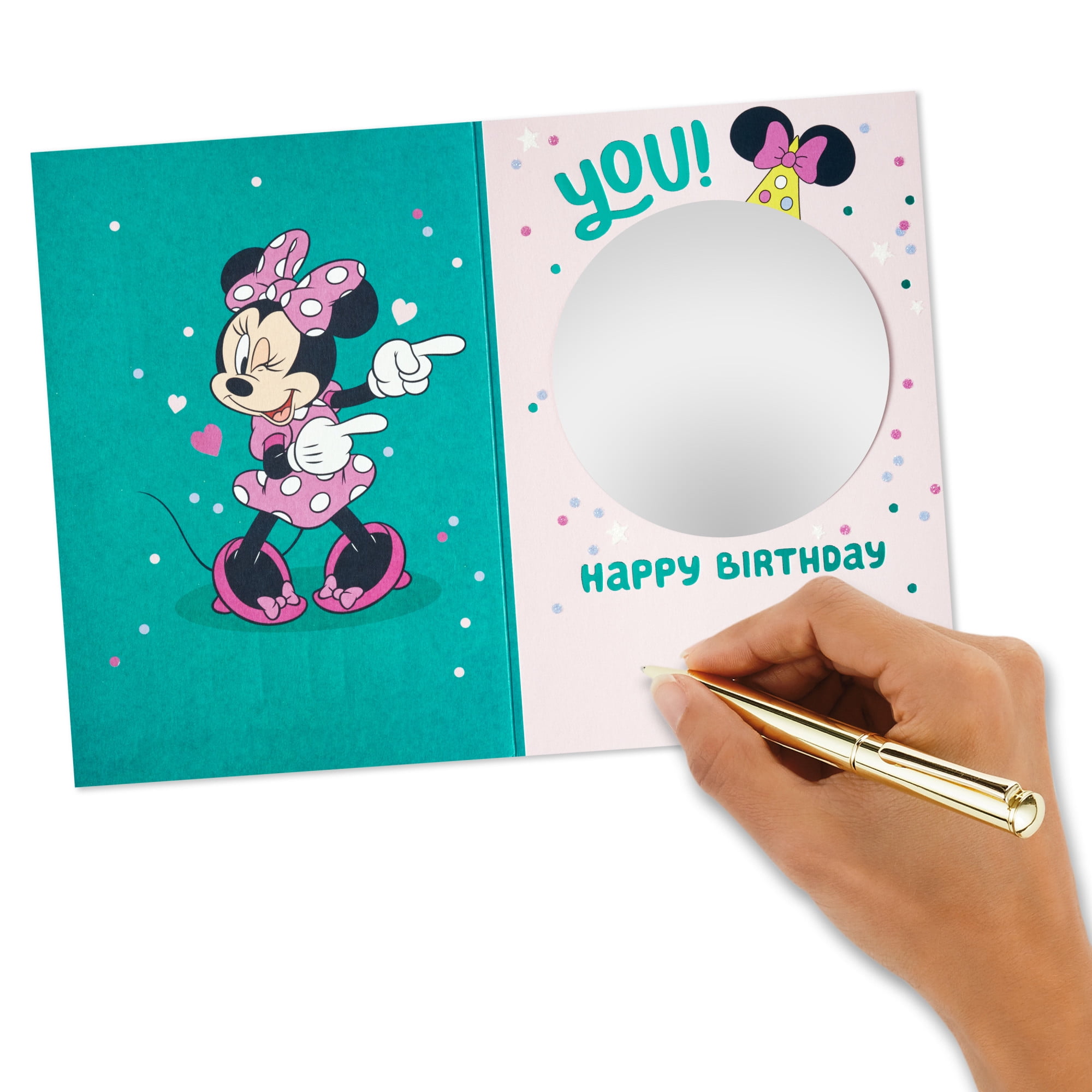 Hallmark Disney Junior Minnie Mouse First Birthday Card With Mirror (Super Cute)