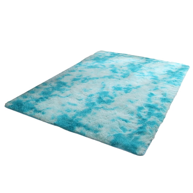 LCXmlly Living Room Rug Fluffy Tie Dye Rug Modern Colorful Plush Rug for Living Room Bedroom Kids Room