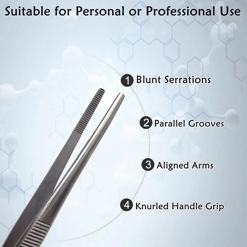 A2ZSCILAB - Multipurpose Foreceps, 5Pcs Labware Tweezers Blunt Serrated Lab Forceps