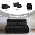 thumbnail image 6 of Convertible 5-Position Foldable Lazy Sofa Sleeper Bed with Armrest,Adjustable Floor Sofa Couch with 2 Pillows,Fold Out Floor Couch,Black, 6 of 8