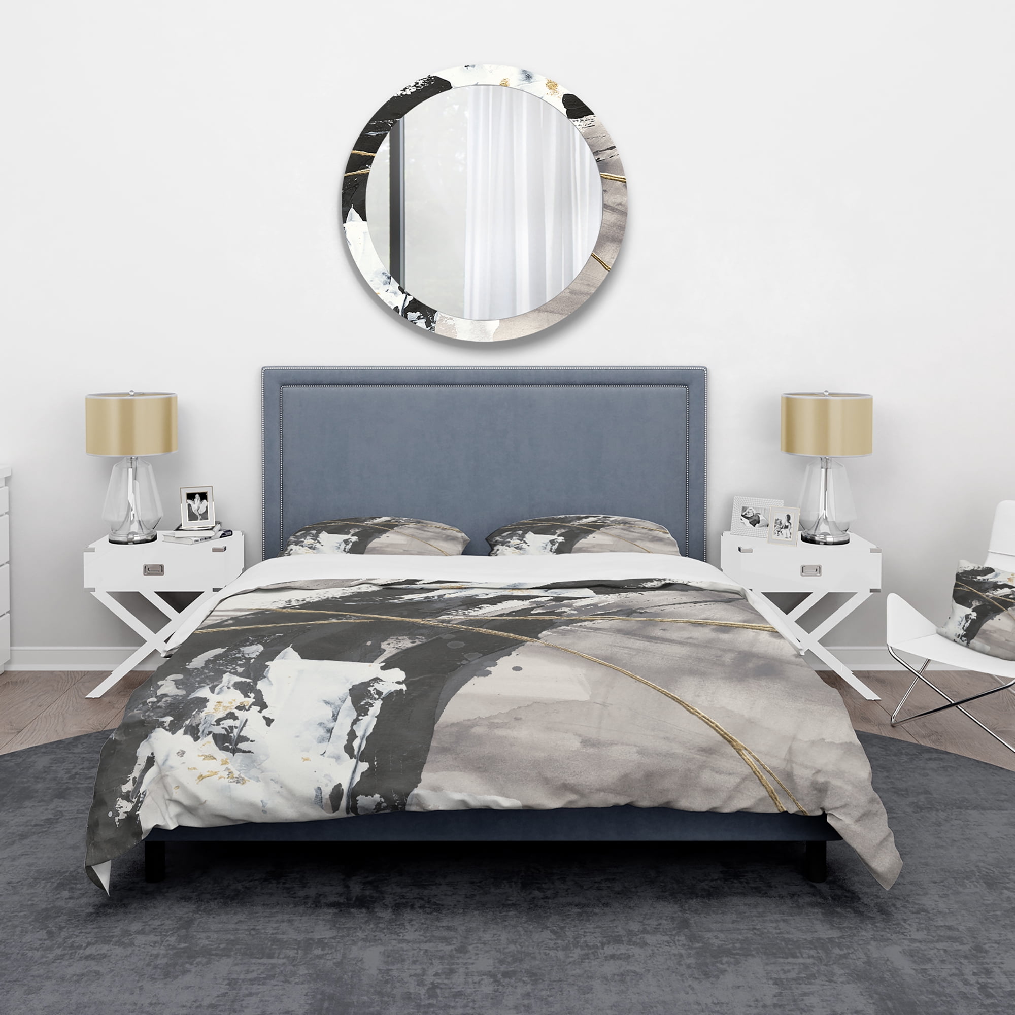Designart 'Glam Painted Arcs I' Glam Duvet Cover Set