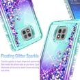 thumbnail image 3 of Motorola Moto G Power 2021 Case, Liquid Floating Glitter Quicksand Bling with Spot Diamond Cover - Teal/Purple, 3 of 6