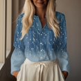 thumbnail image 5 of Floral Linen Shirt for Women Spring Summer Boho Front Button Down Tops Vintage Casual Long Sleeve Oversized Tees Top, 5 of 6