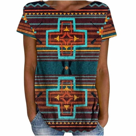 

Mrat Girls Tops Short Sleeve Round-Neck Blouses & Shirts Ladies Crewneck T Shirts Print Tees T Shirt Blouse Tops Corset Tops For Female Plus Size