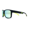 thumbnail image 6 of Polarized Color Mirror Light Weight Rectangle Sport Plastic Sunglasses Black Neon - Yellow Mirror, 6 of 8