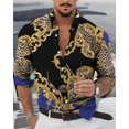 thumbnail image 1 of Camisas sociales de lujo para hombres, camisas con botones de solapa, blusas casuales con estampado a cuadros, blusas de manga larga, blusas tipo cárdigan para fiesta de graduación para hombres 2024, 1 of 6