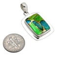 thumbnail image 3 of Blue Turquoise In Green Mohave - USA 925 Sterling Silver Pendant Jewelry P-1076 SDP158219, 3 of 5