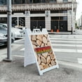 thumbnail image 5 of A-frame Sidewalk Firewood 24" x 36" Double Sided A-Frame Sidewalk Sign, Includes 2 Installed Vinyl Decals | Foldable Portable White Signicade Sandwich Board Signs, 5 of 5
