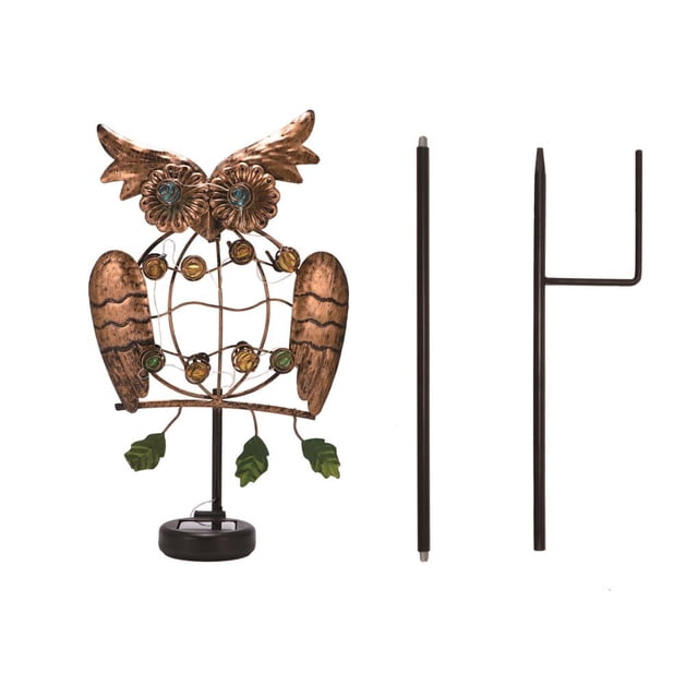 Lámpara De Decoración Con Forma De Búho De Carga Solar Al Aire Libre, Lámpara De Jardín, Lámpara Artesanal De Hierro, Lámpara Con Punta Minnieouse HA017575-00