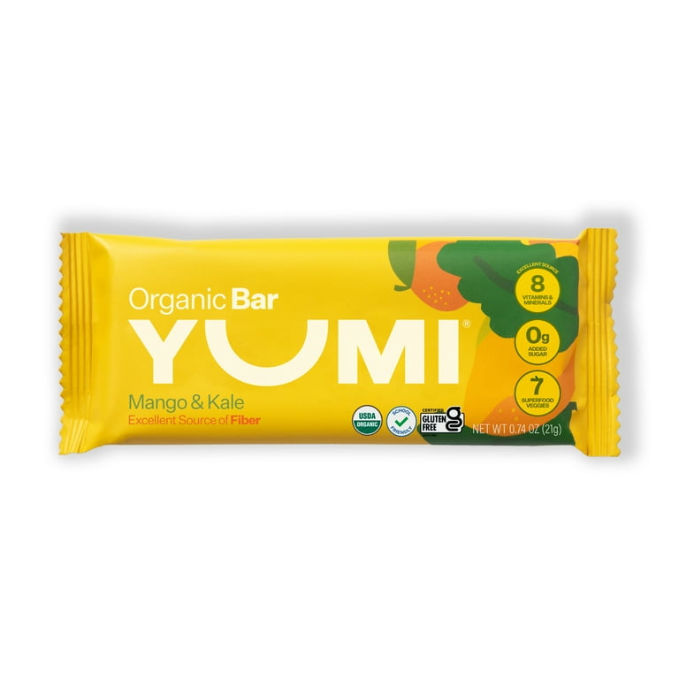 YUMI Organic Mango & Kale Toddle Snack Bars - 3.7oz/5ct - Walmart.com