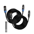 thumbnail image 1 of Cable de micrófono XLR Cables AQOOL de 25 pies, paquete de 2 unidades, macho a hembra, 1 of 9