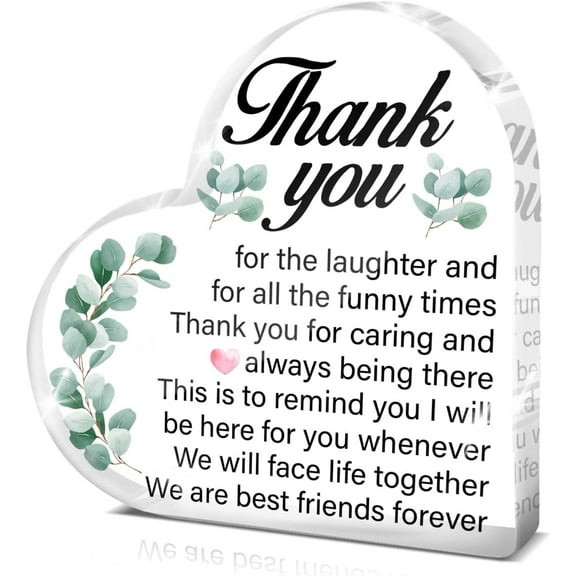Friendship Gifts for Women Men, Thank You Gifts for Best Friends BFF Work Bestie Coworker, Friendship Clear Acrylic Sign Keepsake Gifts 4x4 Inch