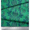 thumbnail image 3 of Soimoi Green Cotton Duck Fabric Vector Design Damask Print Fabric by the Yard 44 Inch Wide, 3 of 3