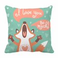 thumbnail image 1 of EREHome Mignon Fox Housse de Coussin Déclaration d'Amour 18x18 Pouces, 1 of 1