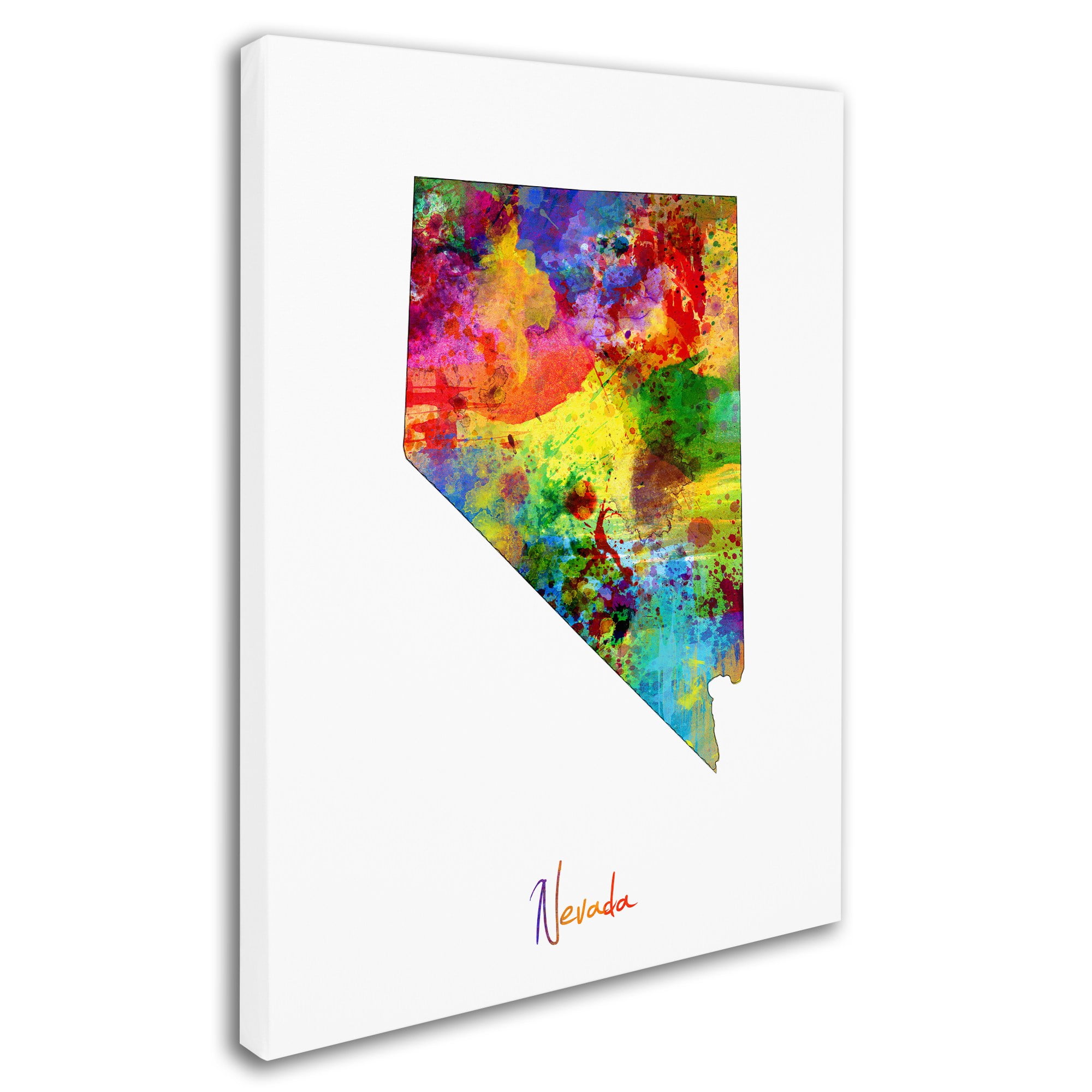 Trademark Fine Art "Nevada Map" Canvas Art by Michael Tompsett