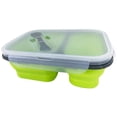 thumbnail image 2 of Collapsible Silicone Bento Lunch Boxes With Lids,2 Compartments,Divided Lunch Food Storage Containers,37.2 oz,Safe in Microwave,Dishwasher and Freezer,BPA Free, 2 of 5