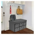thumbnail image 3 of Exlonjet Storage Bench Chest with Drawers – Collapsible Folding Bench Ottoman Includes Cover – Perfect for Entryway, Bedroom Bench, Cubby Drawer Footstool, Hope Chest, Faux Linen (Gray), 3 of 6