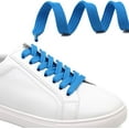 thumbnail image 2 of Solid Flat Shoelaces Hollow Thick Athletic Shoe Laces Strings 2 Pair, Powder Blue 55"Inch (140CM), 2 of 7