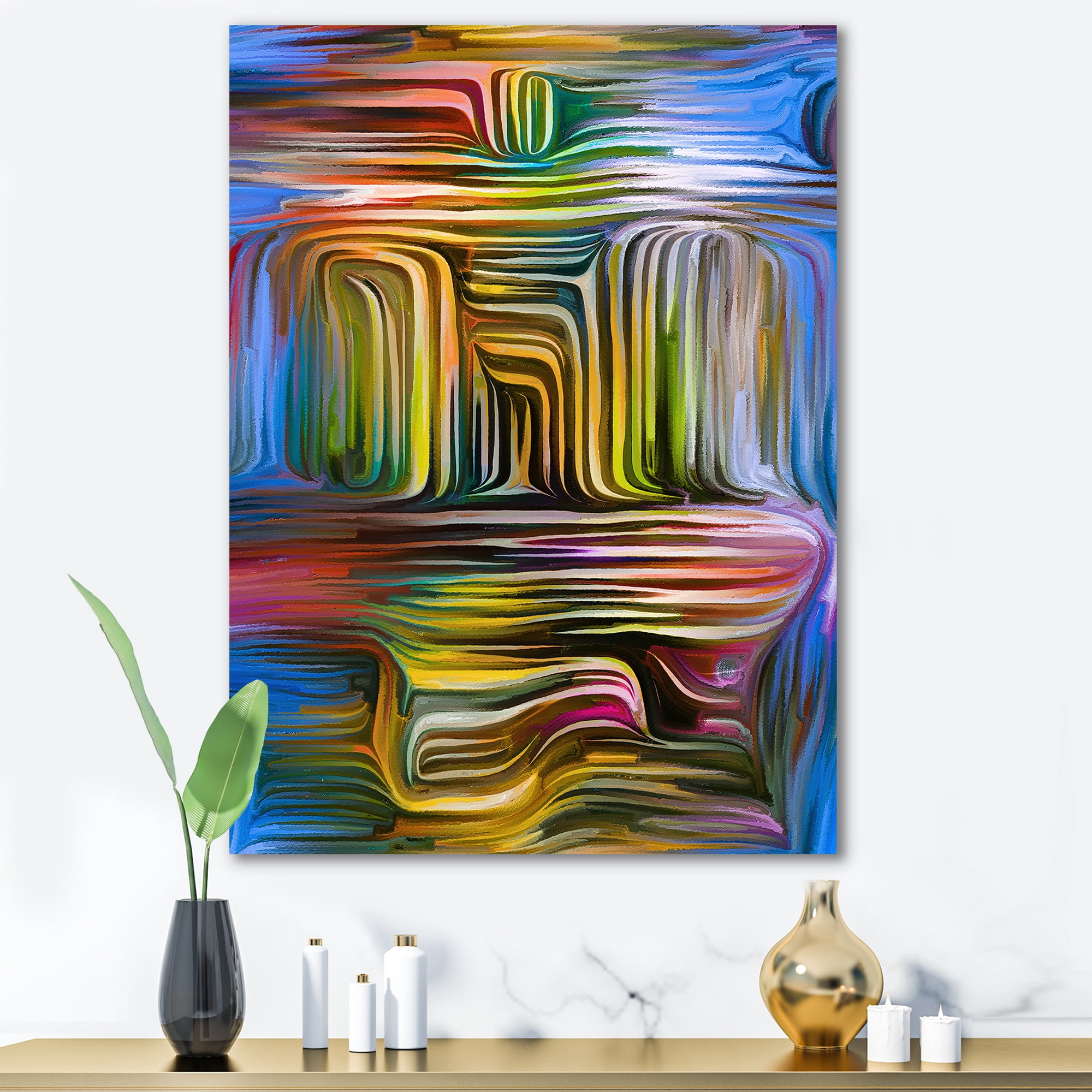 Designart ' Colour Spiral Fusion VIII ' Modern Canvas Wall Art Print
