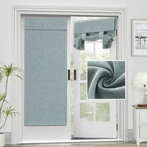 Adhesive Door Curtain French Door Curtains Linen Textured Privacy Door Blinds Kitchen Window Curtains Darkening Curtains for Glass Door Tie Up Features: Curtain