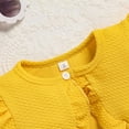 thumbnail image 5 of ZEHJUHAN Baby Girl's Sleeveless Flower Applique Mesh Tutu Dress Lace Button Cardigan Set for Party Yellow，3-6M, 5 of 8