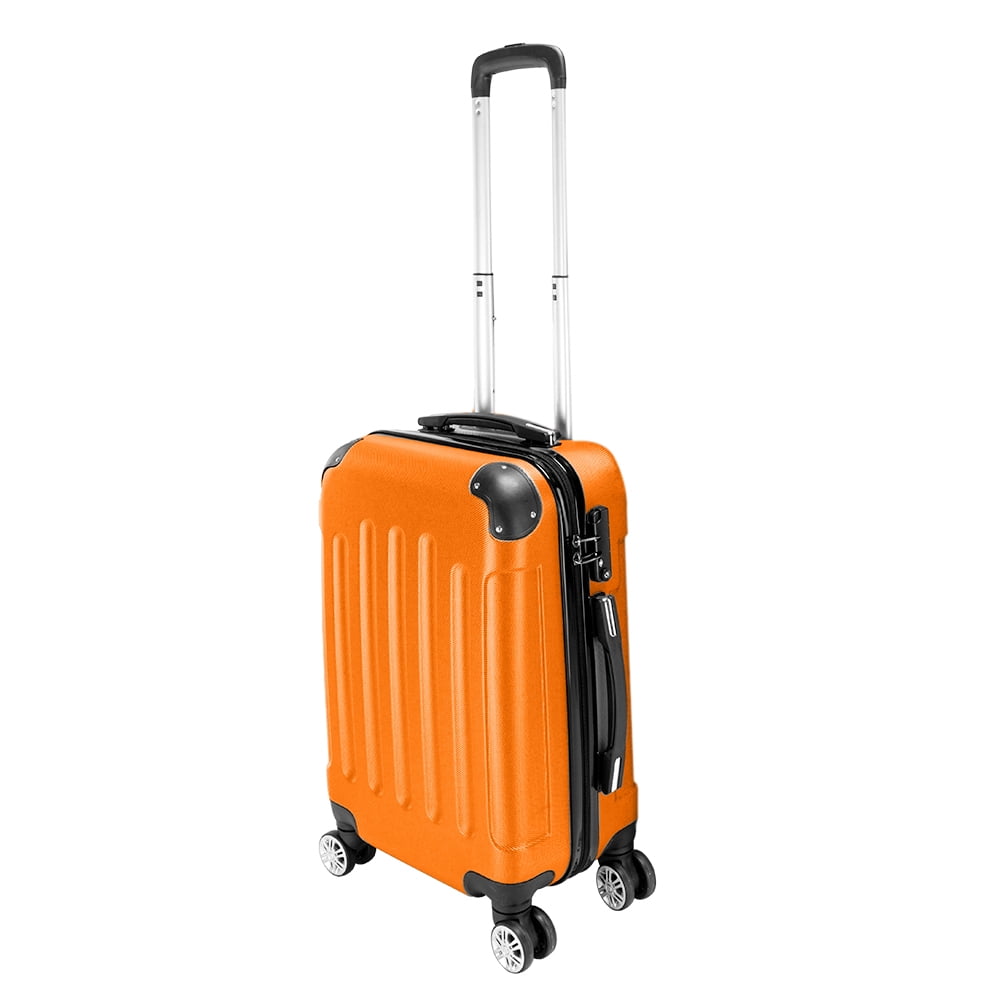 Luggage 3 Piece Set Suitcase, Airline Approved ABS Hardshell Luggage with Spinner Wheels, Carry on Lightweight Suitcase with Telescoping Handle, Large Capacity Traveling Storage Suitcase, Orange