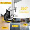 thumbnail image 3 of HOLKIE 3 inch Side Locking Stem Caster Wheels,3/8" -16 x 1-1/2" Threaded Swivel Casters Set of 4 Heavy Duty Casters,Black, 3 of 10