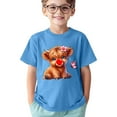 thumbnail image 1 of Hauts pour Filles, T-Shirts Décontractés pour Enfants Imprimé Sports Décontracté Confortable Col Rond Manches Courtes T-Shirt pour Enfants Confortable Doux Bleu 8-10 Ans, 1 of 4
