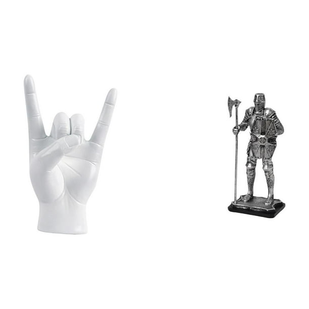Estatua del gesto de la roca,Figuras de estatuas de dedos con gestos de música rock,Figura de escritorio,Estatua de caballero,artesanía artística,coleccionable,escritorio,oficina,Figura
