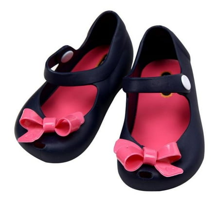 Green Jelly Sandals - Cute Girls Baby Kids Detailed Jelly Bowknot fish mouth sandals boots Shoes