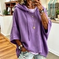 thumbnail image 2 of Women's Oversized 3/4 Sleeve Sweatshirt, Loose Fit Drawstring Shirt, Lightweight Casual Fall Outwear, 2 of 6