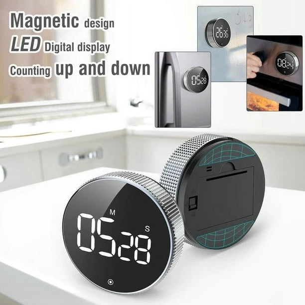 Minuterie de cuisine magnétique numérique à LED, compte à rebours