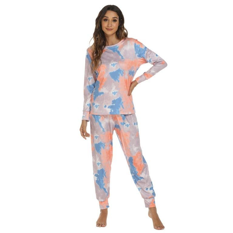 JDEFEG Support Nightgown Women Pajama Printing Sets Long Sleeve