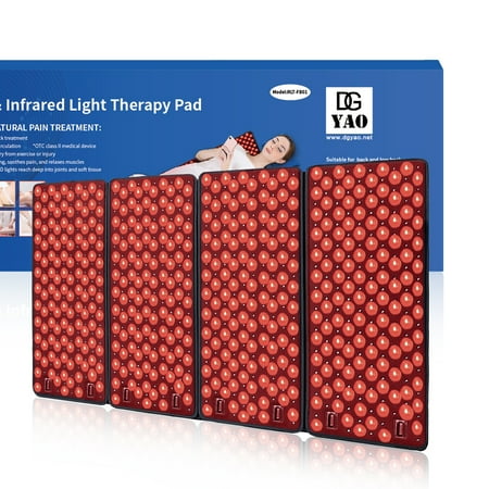 DGYAO Red Light & Infrared Light Pad - 968 LEDs Full Body Wrap Large 4-Panel with Hanging Strap for Relaxation