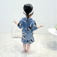 thumbnail image 4 of Kids Pajamas Set Bunny Print Summer Short Sleeve Blouse Tops with Shorts Toddler Boys Girls Sleepwear, 4 of 8