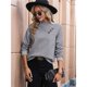 thumbnail image 4 of Camisas de Larga para Mujer, Conjuntos de Otoño, Camisetas con Cuello en V, Blusas Tipo Túnica con Botones, Ropa de Moda Gris L, 4 of 10