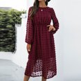 thumbnail image 4 of Offre du Jour! Aqestyerly Robe Décontractée Mode Femme Col Rond Couleur Unie Manches Longues Longueur Genou, 4 of 6