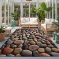 thumbnail image 3 of Stones 3x5ft Non Slip Area Rug Abstract Multi Colored Cobblestones Stones Photo Washable&nbsp;Soft Area Rugs for Living Room, Indoor&nbsp;Circle Carpet for Bedroom Dining Room Kitchen, 3 of 9