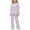 Purple, variant on FRSASU Girls Summer 2 Piece Outfits Long Sleeve Loose Lace Blouse and Long Pants Matching Sets for 3-15 Years Purple
