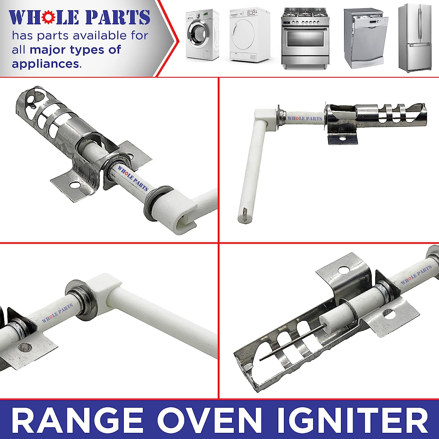 Whole Parts Range Oven Igniter Part # W10324262 - Replacement & Compatible With Some Jenn Air, Kitchen Aid, Maytag and Whirlpool Ranges and Ovens