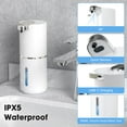thumbnail image 5 of Automatic Soap Dispenser, 13.4oz/380ml Sensor Foaming Soap Dispenser Touchless Rechargeable Wall Mounted Foam Hand Soap Dispenser for Bathroom Kitchen, White, 5 of 12