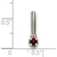 thumbnail image 4 of 14K/Silver Two-Tone Sterling Silver With 14K Polished Garnet Chain Slide Pendant (16 X 4.51) Made In Thailand qtc1705, 4 of 5