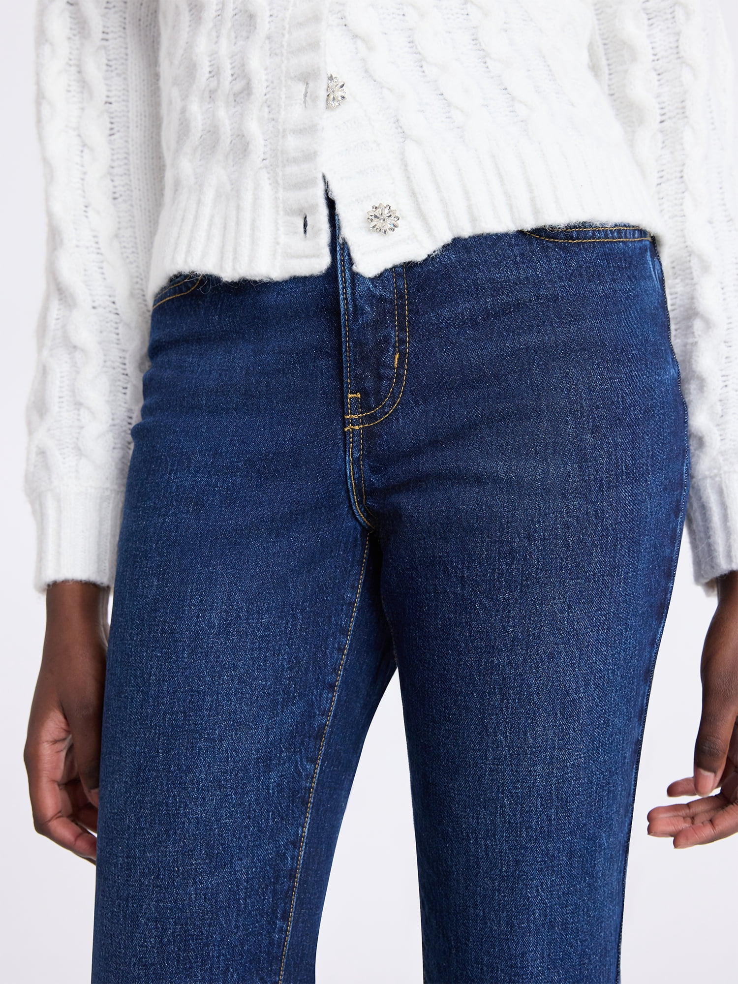 Free Assembly Women's Mid Rise Full Length Bootcut Jeans, 32" Inseam, Sizes 0-20